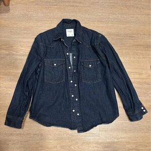 Abercrombie Western Style Dark Denim Wash Jean Shirt